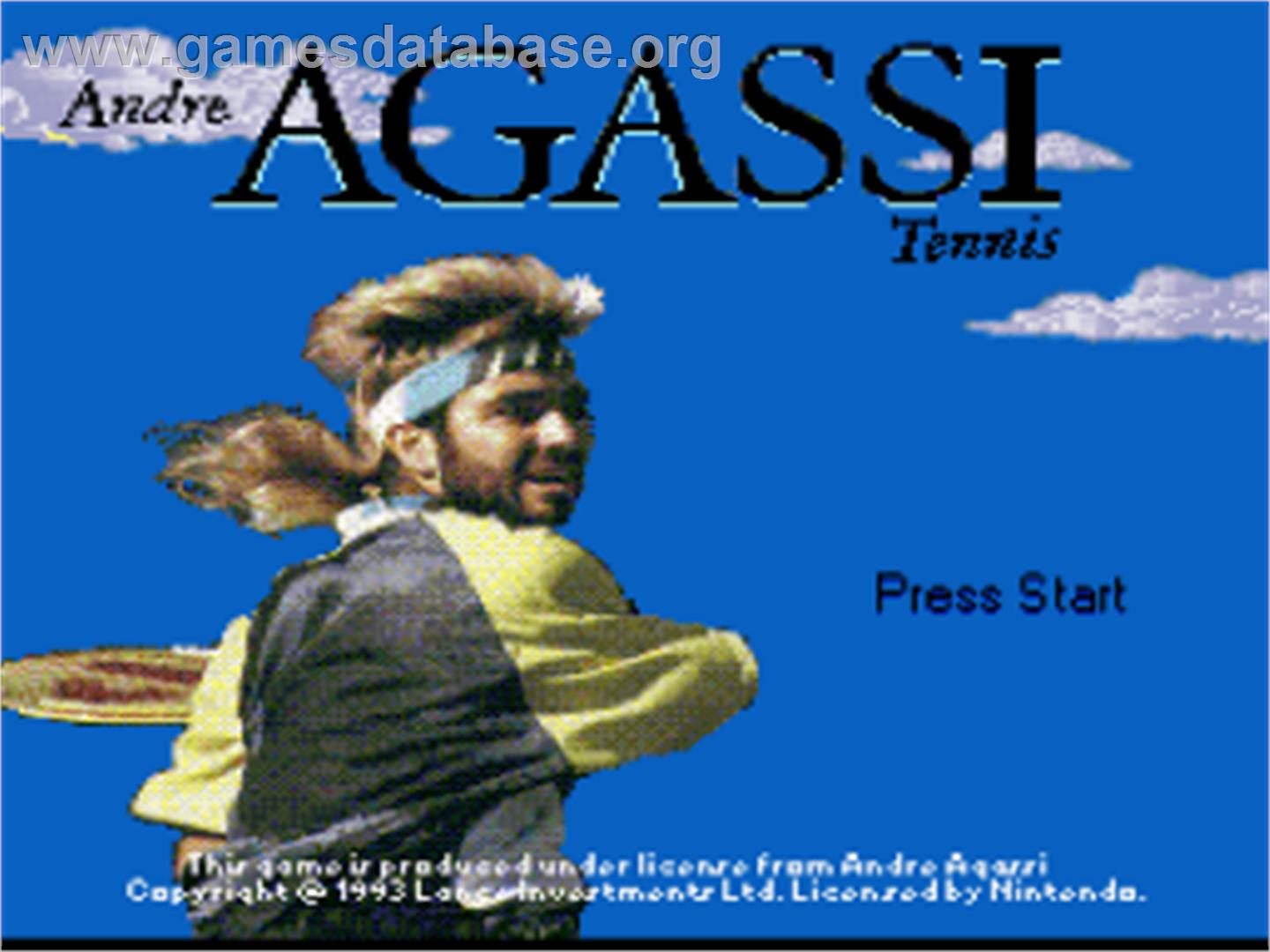 Andre Agassi Tennis - Nintendo SNES - Artwork - Title Screen