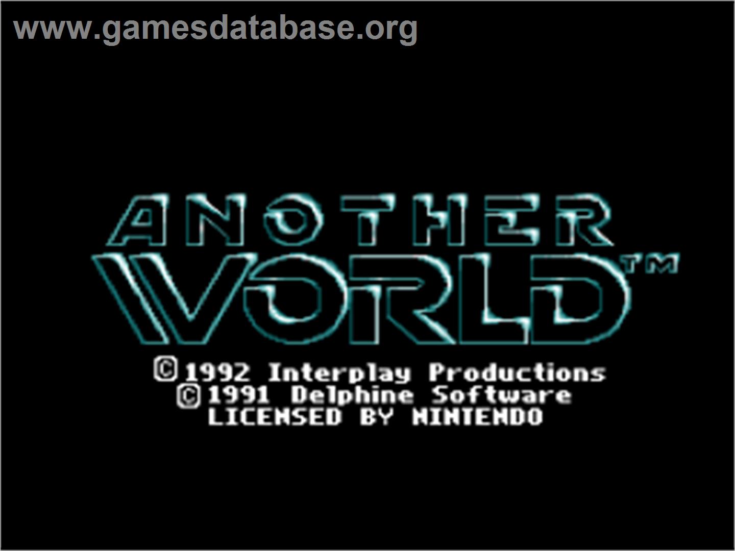 Another World - Nintendo SNES - Artwork - Title Screen