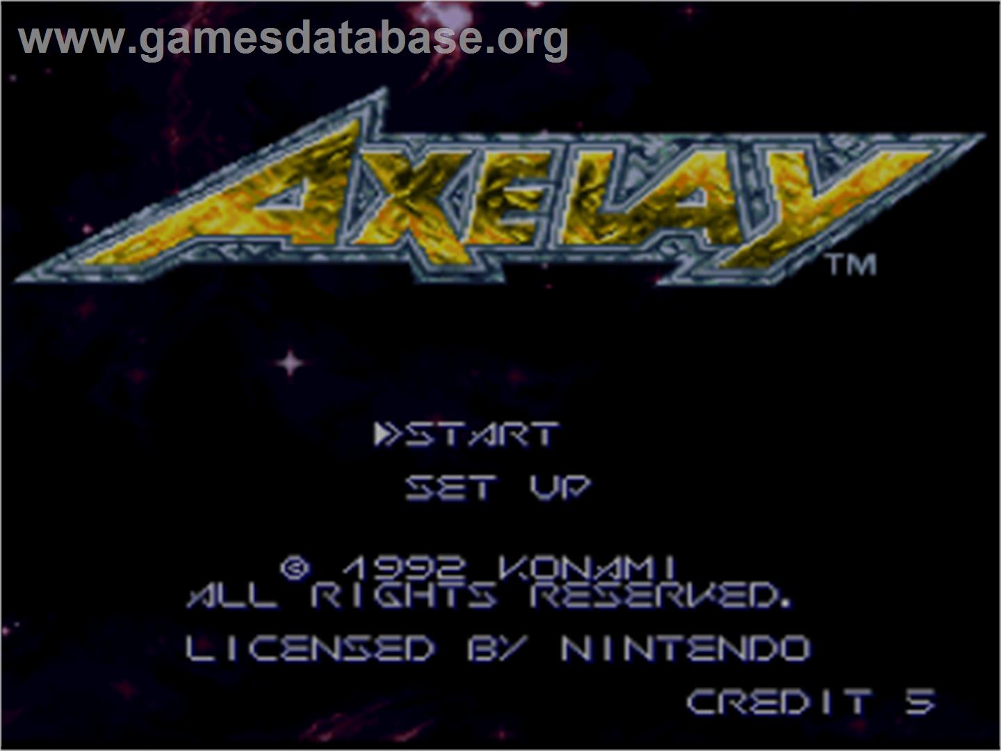 Axelay - Nintendo SNES - Artwork - Title Screen