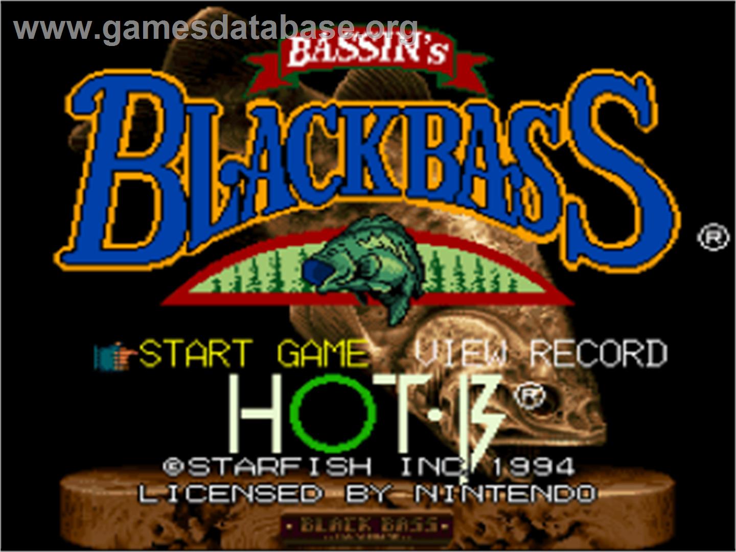 Bassin's Black Bass - Nintendo SNES - Artwork - Title Screen
