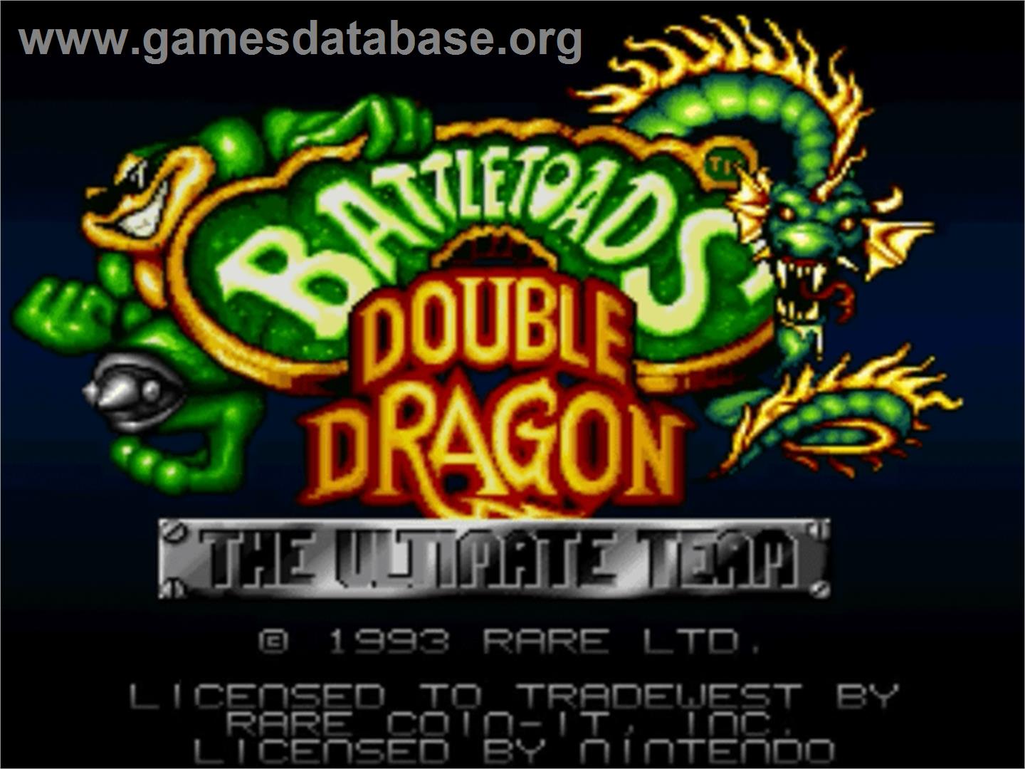 Battletoads & Double Dragon: The Ultimate Team - Nintendo SNES - Artwork - Title Screen