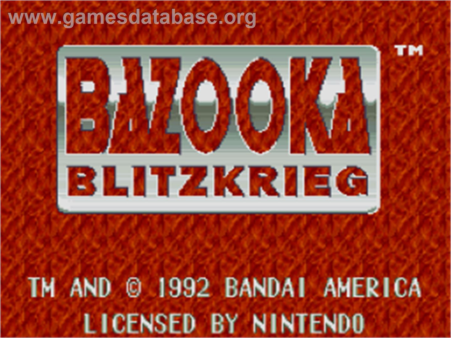Bazooka Blitzkrieg - Nintendo SNES - Artwork - Title Screen