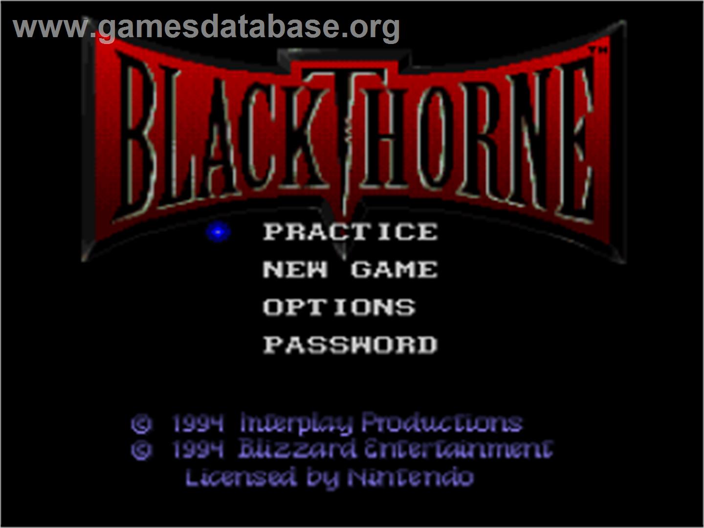Blackthorne - Nintendo SNES - Artwork - Title Screen