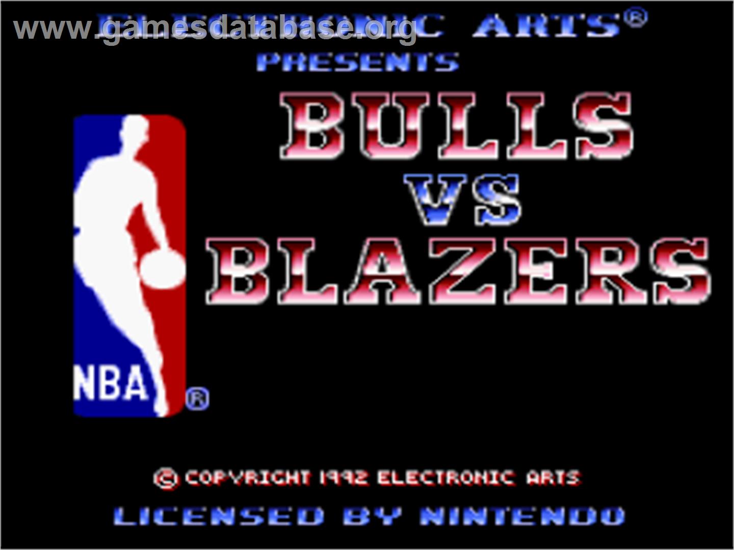 Bulls vs. Blazers and the NBA Playoffs - Nintendo SNES - Artwork - Title Screen