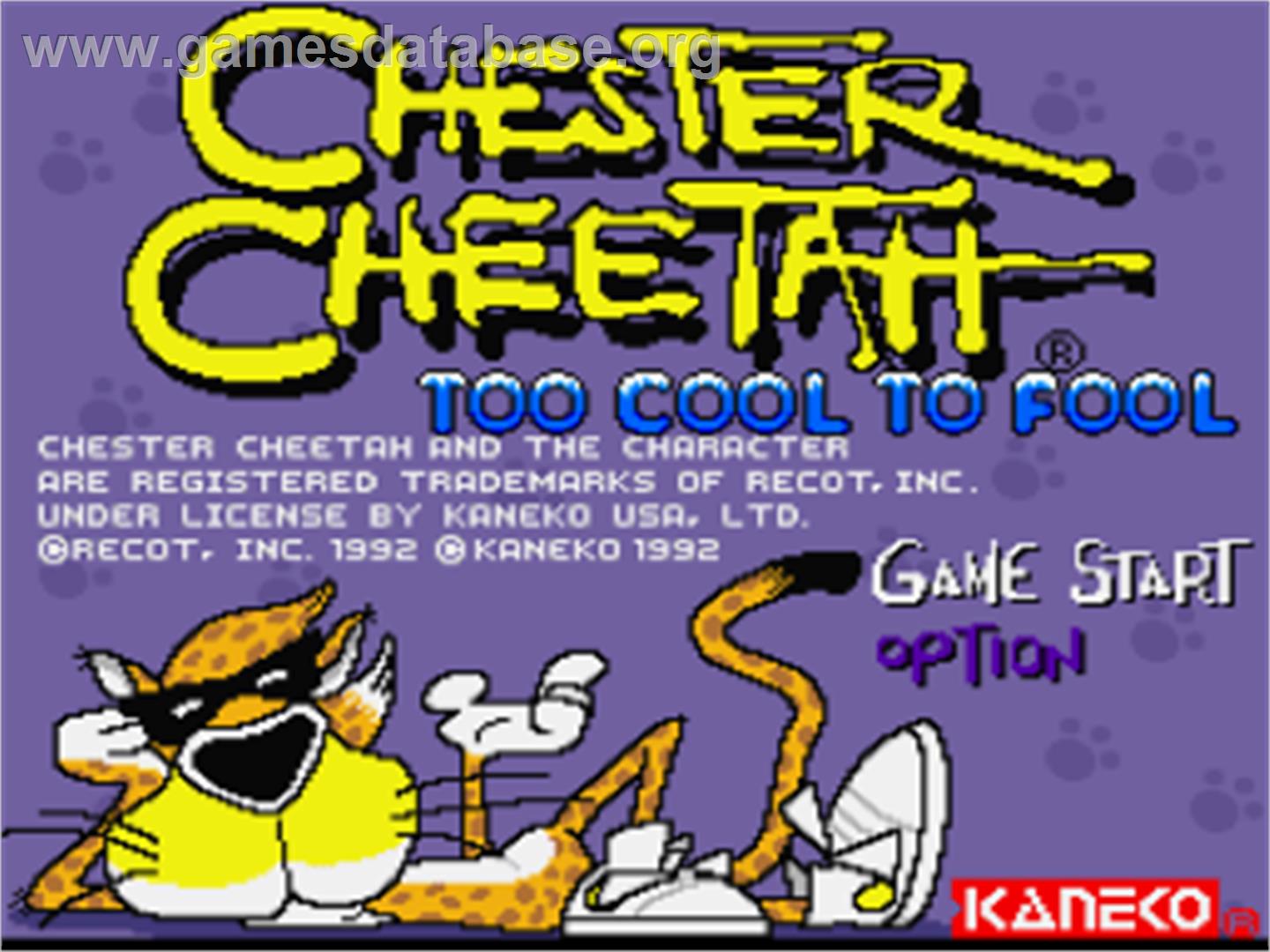 Chester Cheetah: Too Cool to Fool - Nintendo SNES - Artwork - Title Screen
