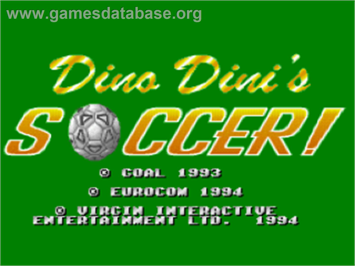 Dino Dini's Soccer - Nintendo SNES - Artwork - Title Screen