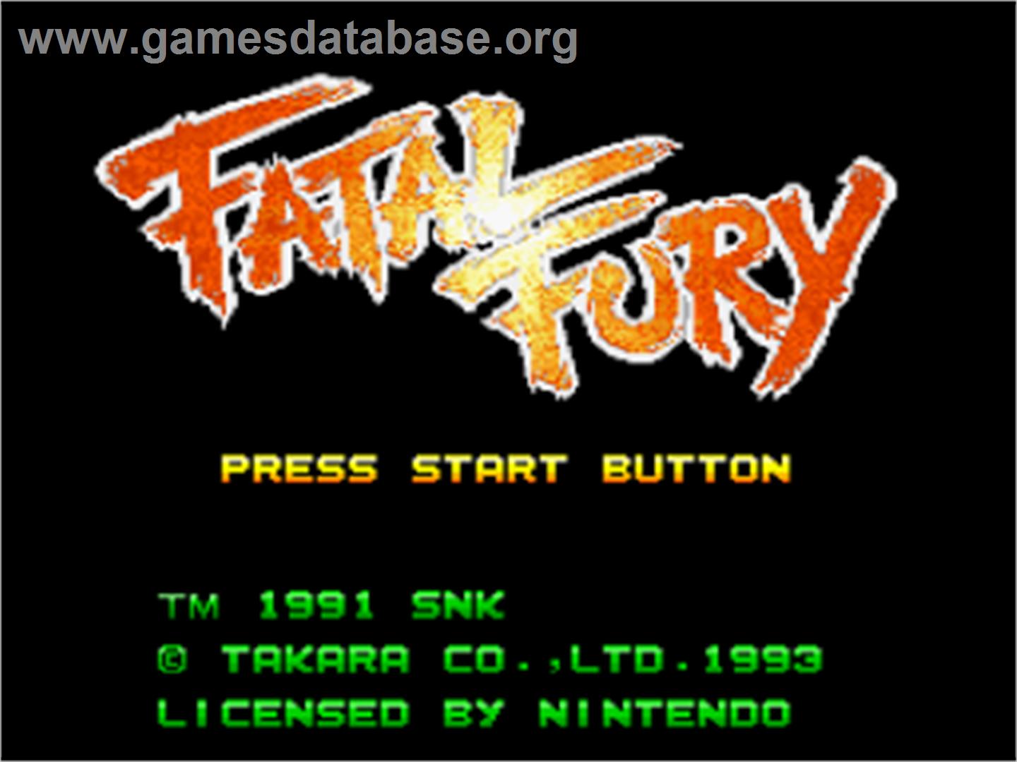 Fatal Fury - Nintendo SNES - Artwork - Title Screen
