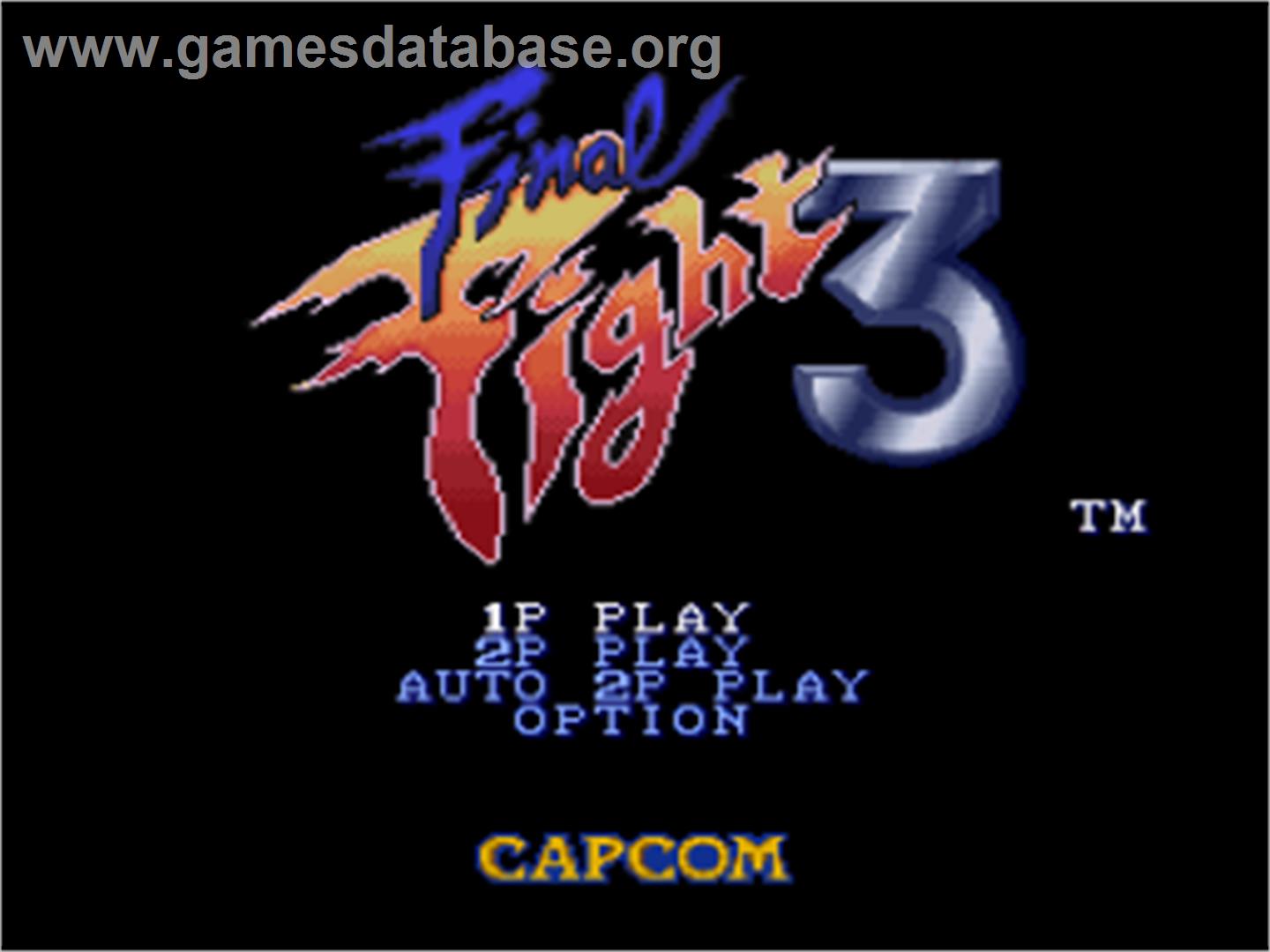 Final Fight 3 - Nintendo SNES - Artwork - Title Screen