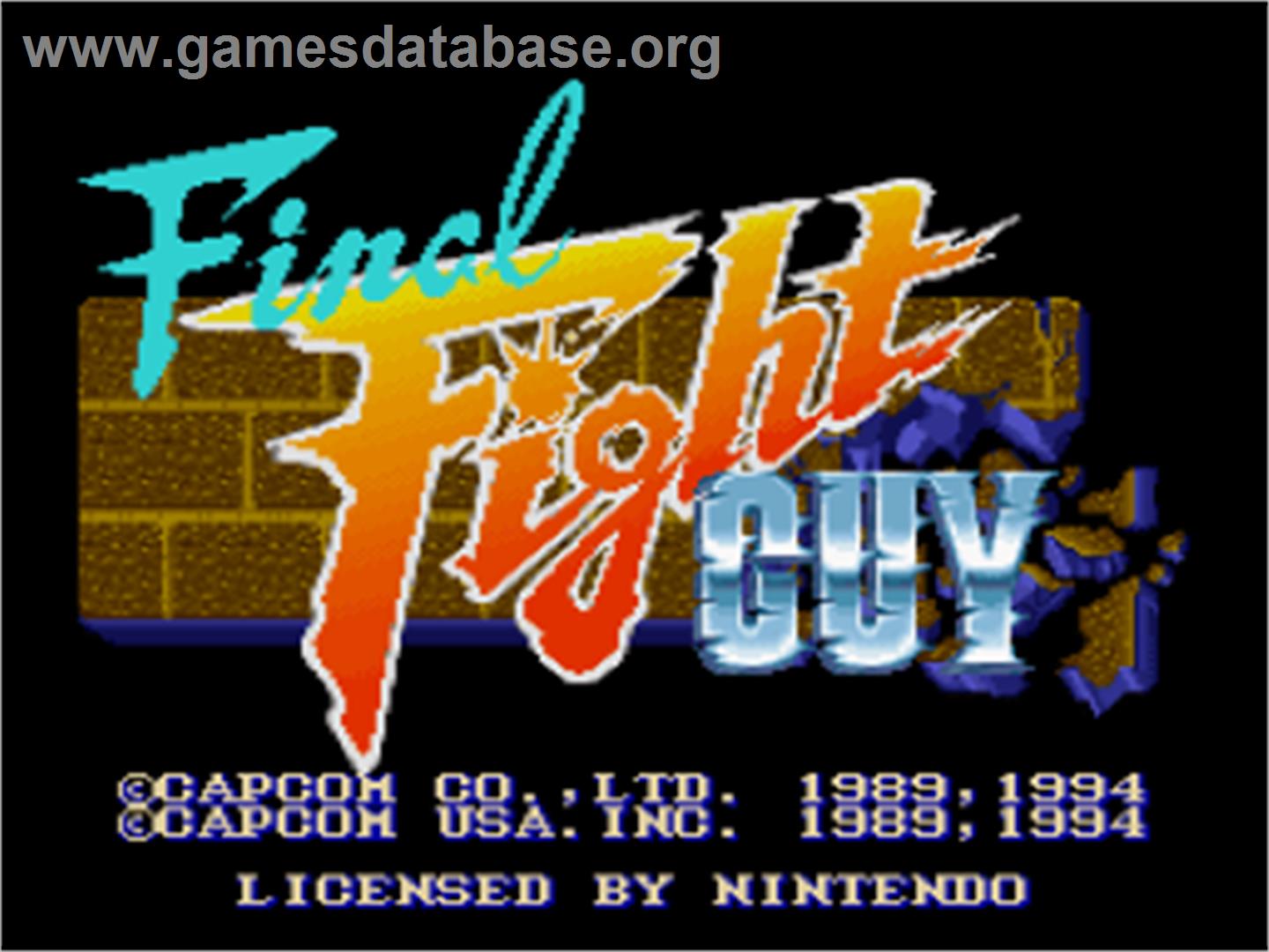 Final Fight Guy - Nintendo SNES - Artwork - Title Screen