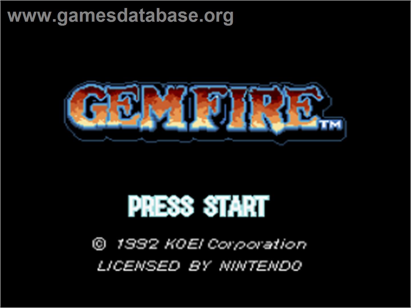 Gemfire - Nintendo SNES - Artwork - Title Screen