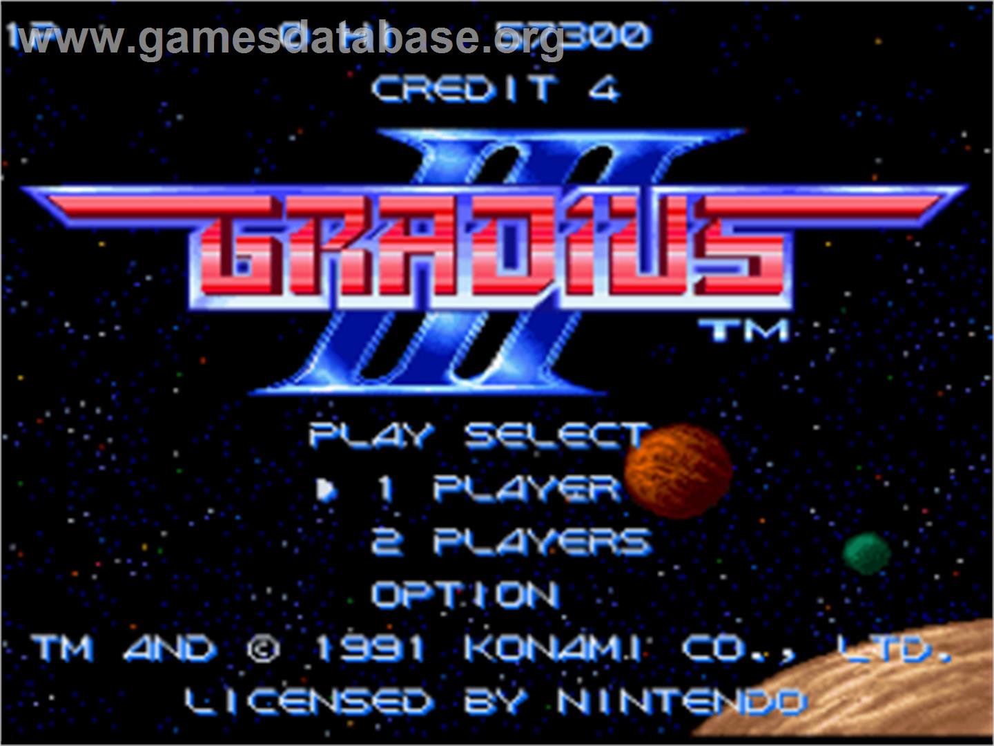 Gradius III - Nintendo SNES - Artwork - Title Screen