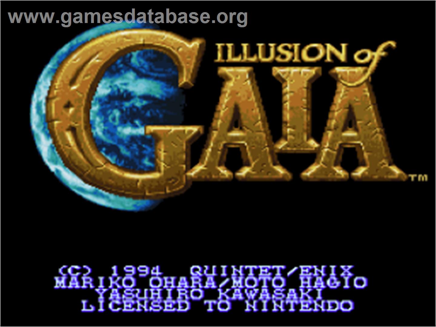 Illusion of Gaia - Nintendo SNES - Artwork - Title Screen