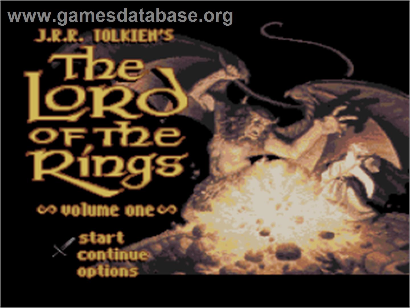J.R.R Tolkien's Lord of the Rings: Volume One - Nintendo SNES - Artwork - Title Screen