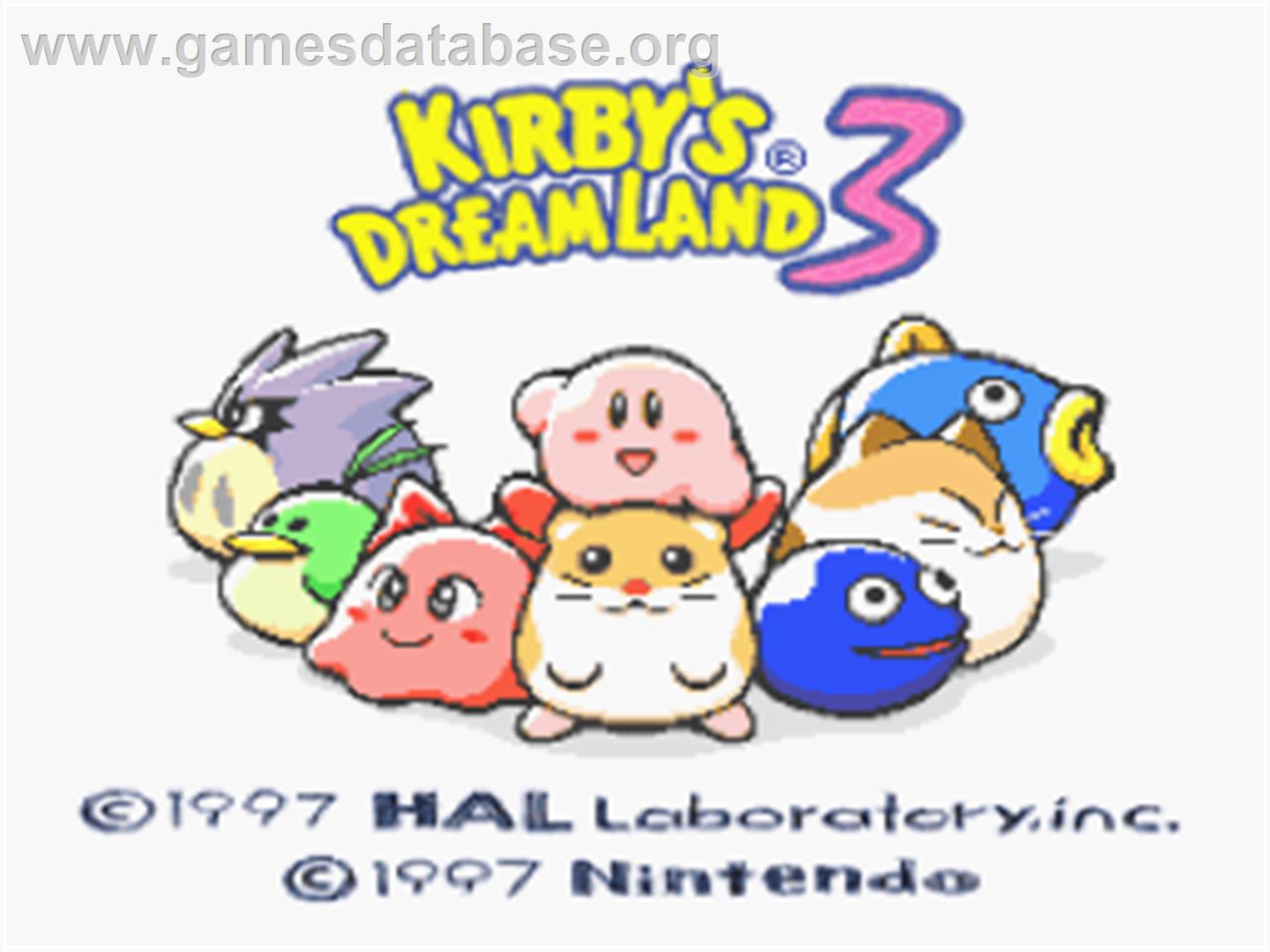 Kirby's DreamLand 3 - Nintendo SNES - Artwork - Title Screen