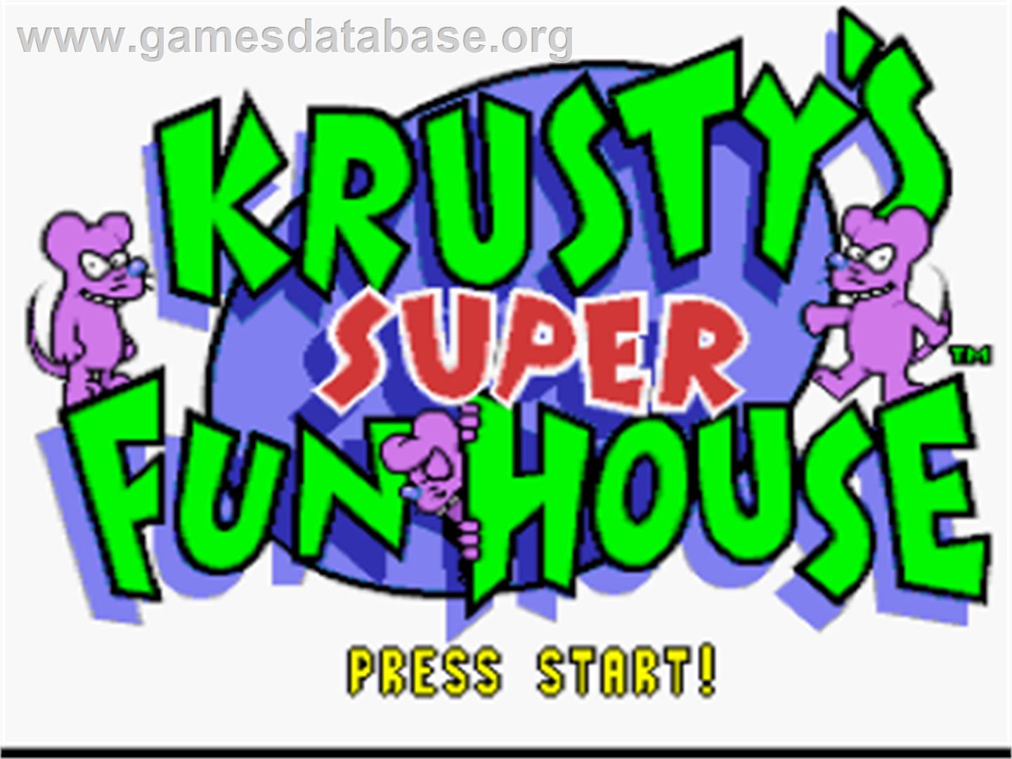 Krusty's Fun House - Nintendo SNES - Artwork - Title Screen