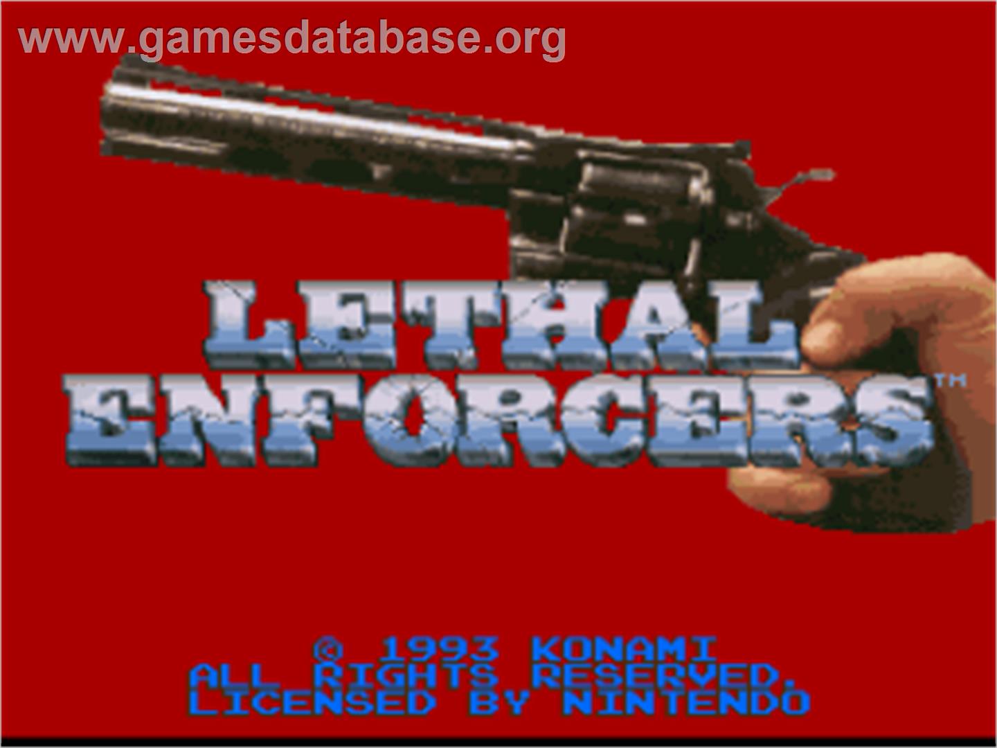 Lethal Enforcers - Nintendo SNES - Artwork - Title Screen