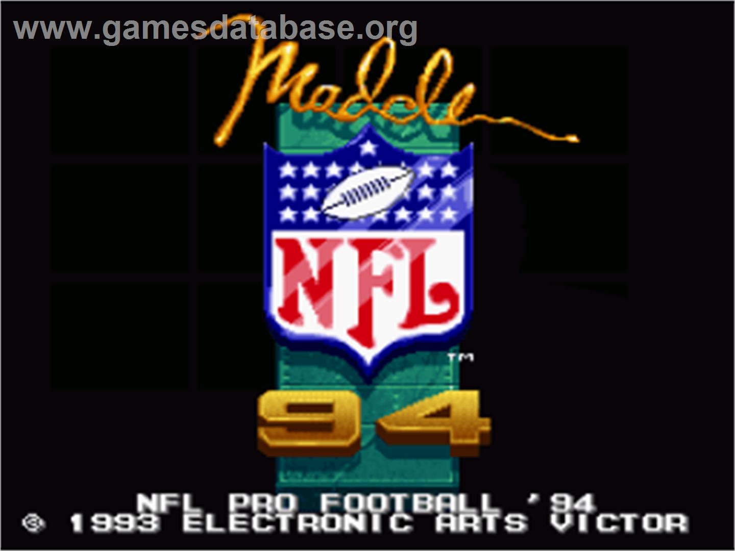 Madden NFL '94 - Nintendo SNES - Artwork - Title Screen