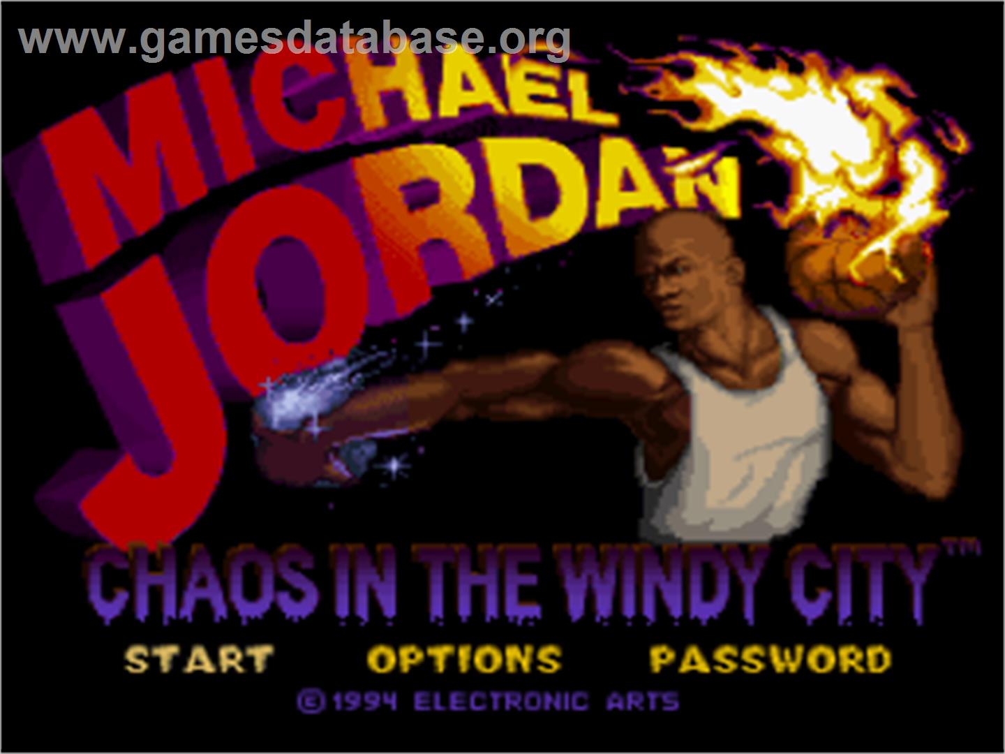Michael Jordan:  Chaos in the Windy City - Nintendo SNES - Artwork - Title Screen