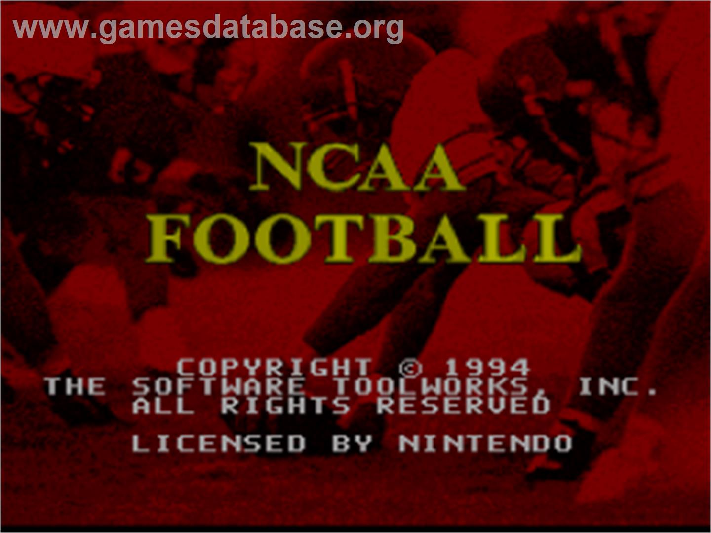 NCAA Football - Nintendo SNES - Artwork - Title Screen