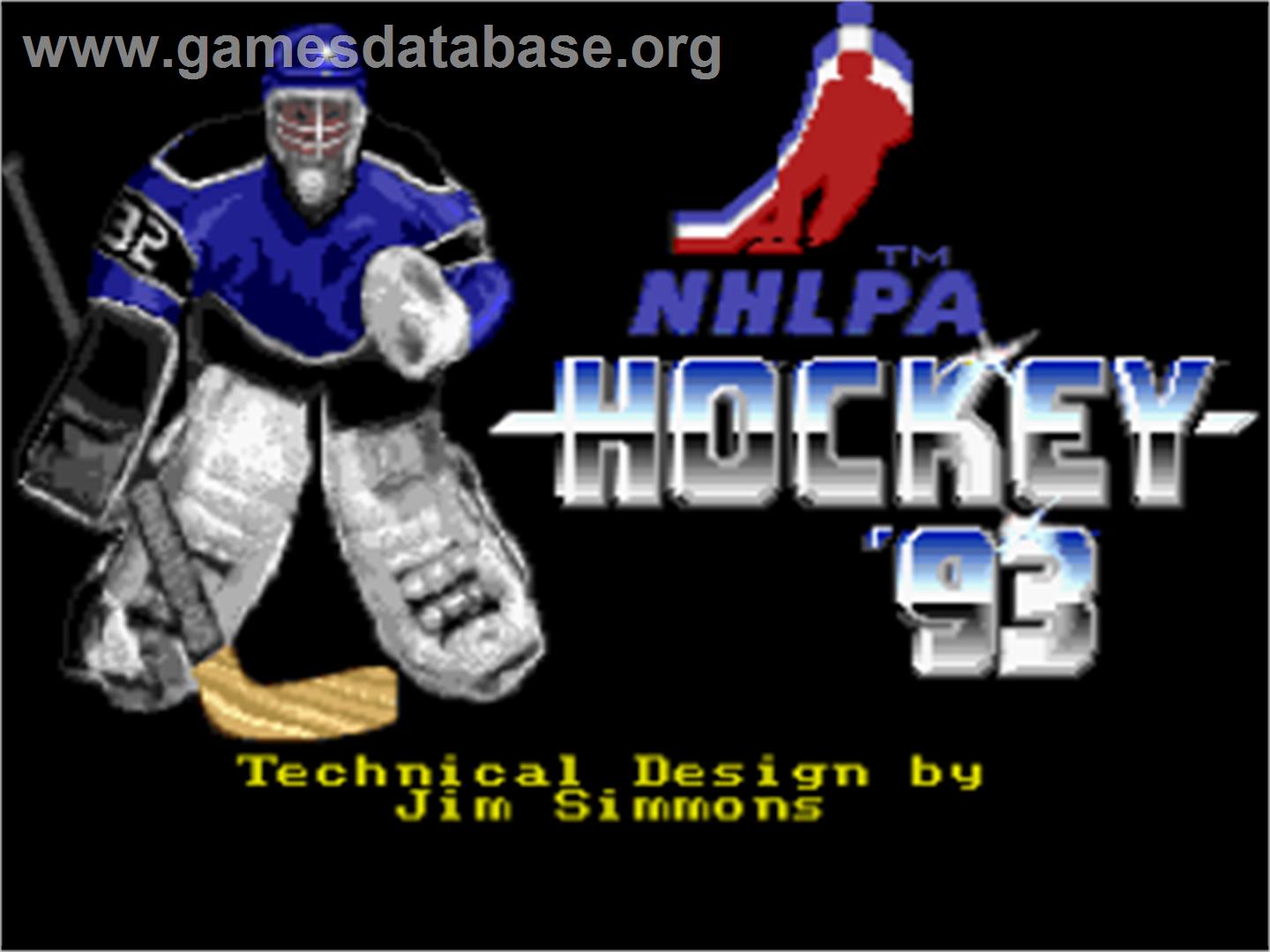 NHLPA Hockey '93 - Nintendo SNES - Artwork - Title Screen