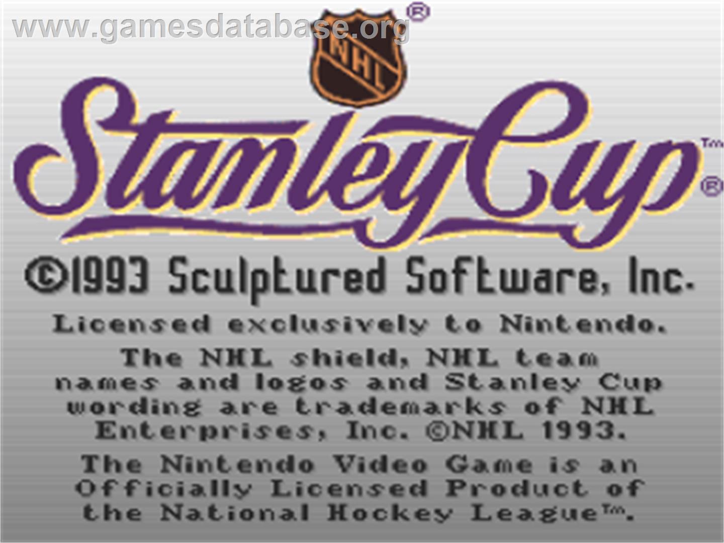 NHL Stanley Cup - Nintendo SNES - Artwork - Title Screen