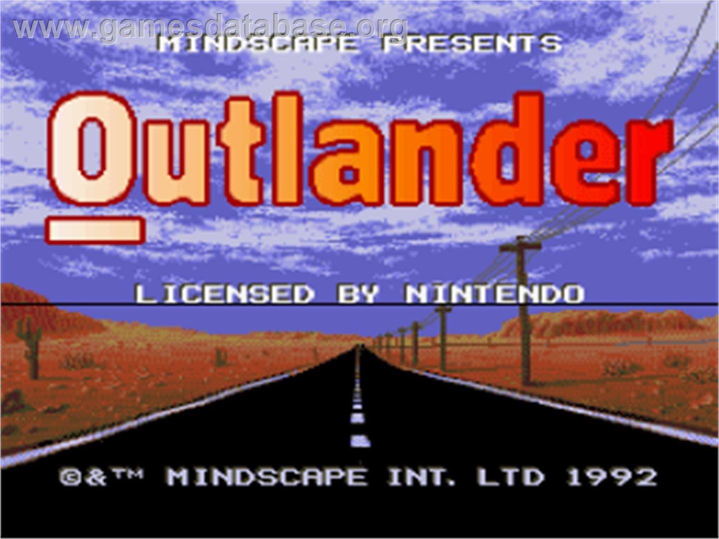 Outlander - Nintendo SNES - Artwork - Title Screen