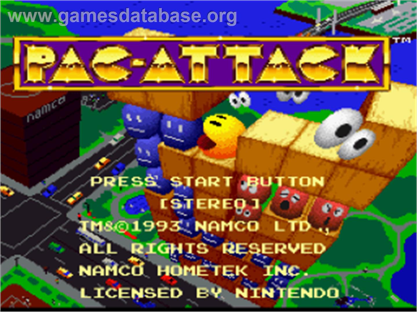 Pac-Attack - Nintendo SNES - Artwork - Title Screen