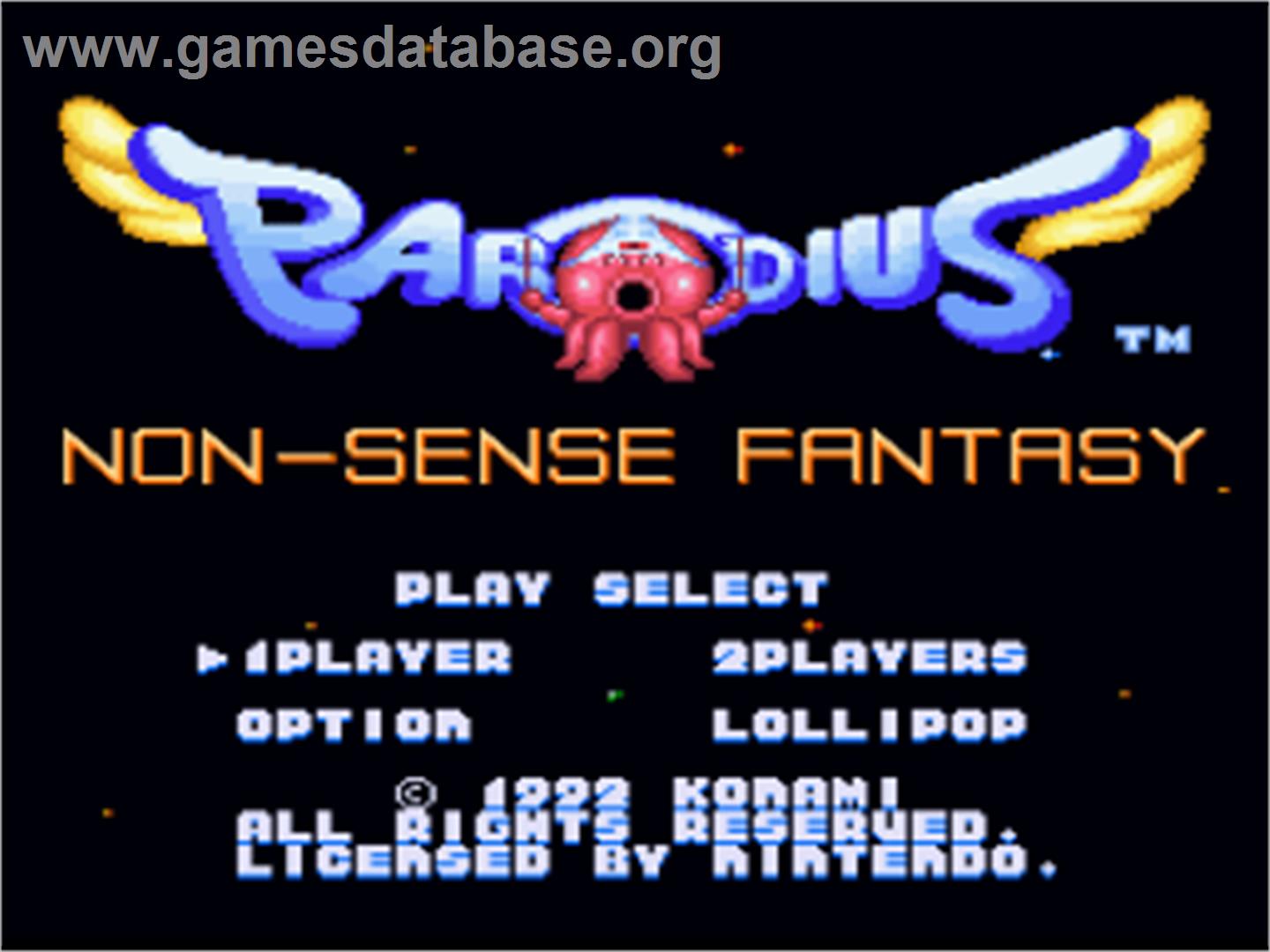 Parodius: Non-Sense Fantasy - Nintendo SNES - Artwork - Title Screen