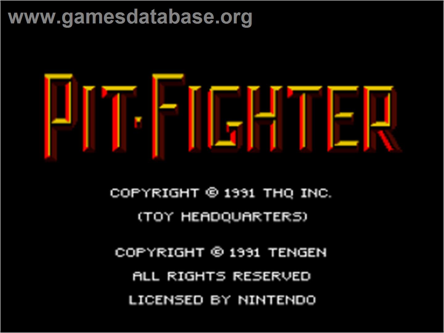 Pit-Fighter - Nintendo SNES - Artwork - Title Screen