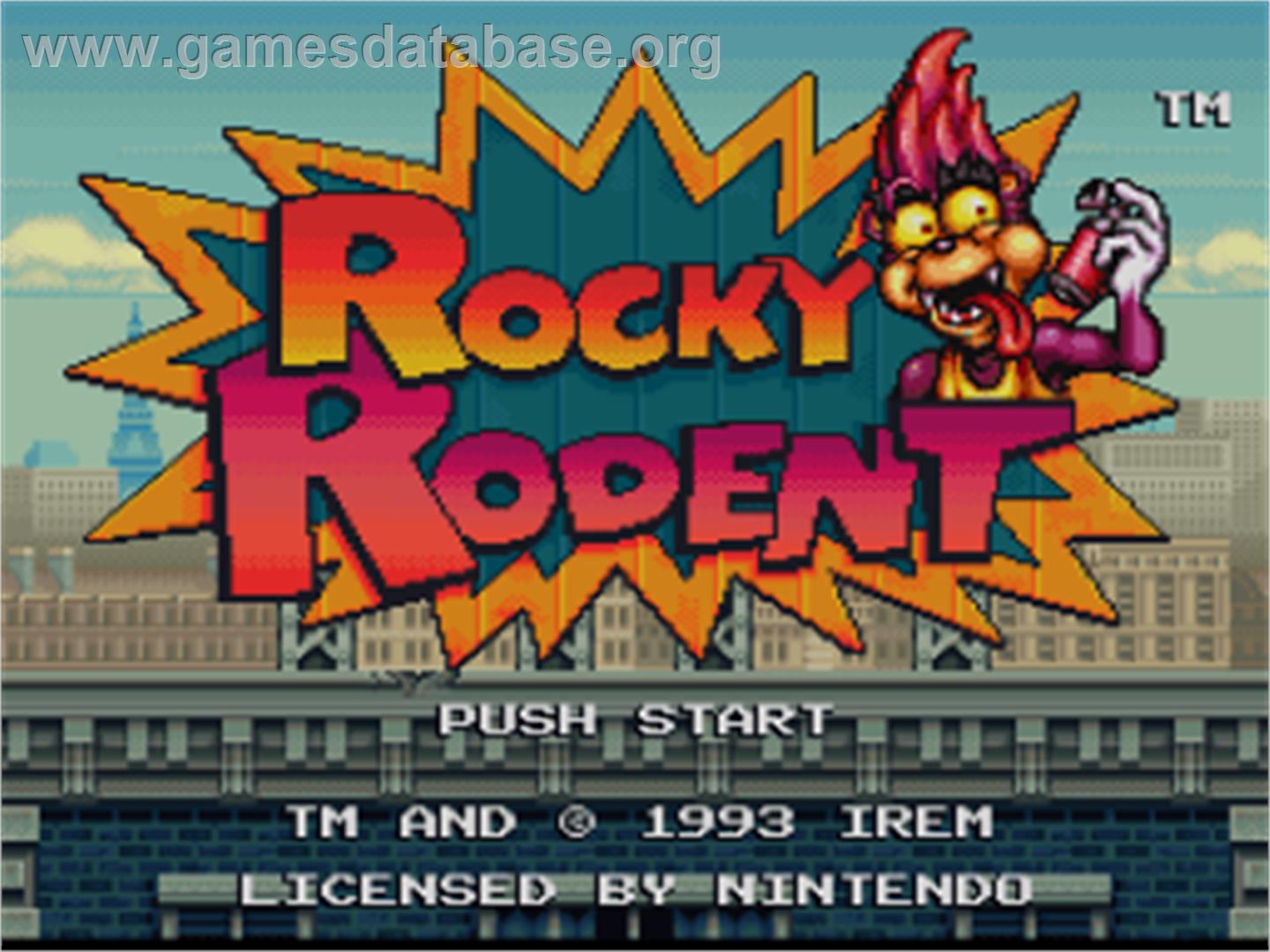Rocky Rodent - Nintendo SNES - Artwork - Title Screen