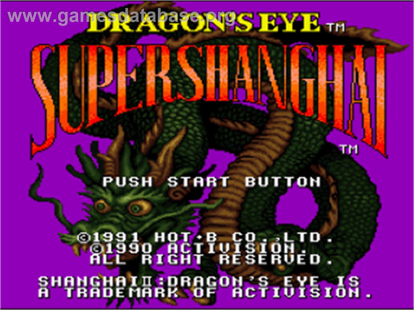 Shanghai II: Dragon's Eye - Nintendo SNES - Artwork - Title Screen