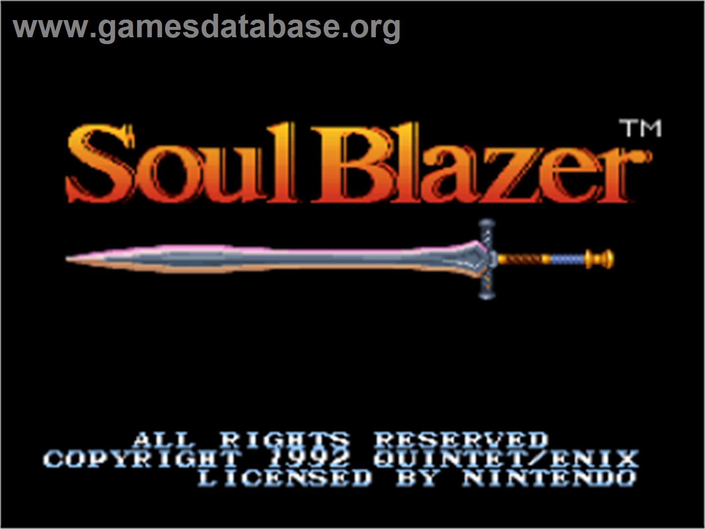 Soul Blazer - Nintendo SNES - Artwork - Title Screen