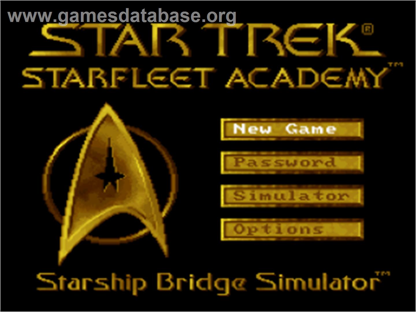 Star Trek: Starfleet Academy - Starship Bridge Simulator - Nintendo SNES - Artwork - Title Screen