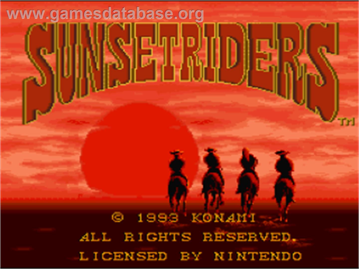 Sunset Riders - Nintendo SNES - Artwork - Title Screen