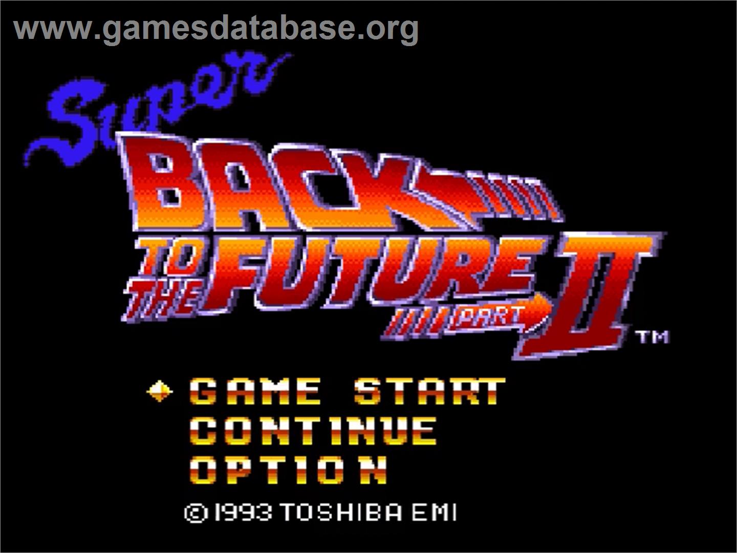 Super Back to the Future: Part II - Nintendo SNES - Artwork - Title Screen