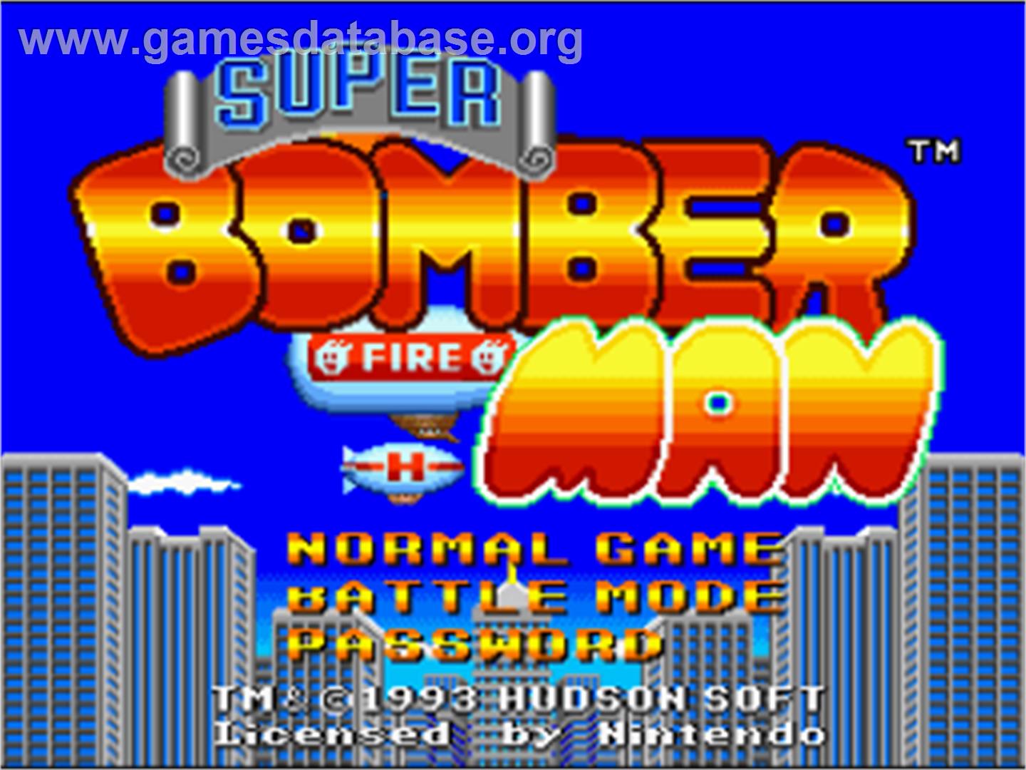 Super Bomberman - Nintendo SNES - Artwork - Title Screen