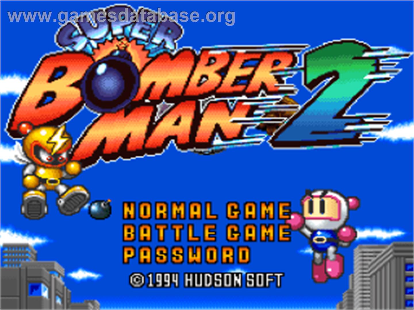 Super Bomberman 2 - Nintendo SNES - Artwork - Title Screen