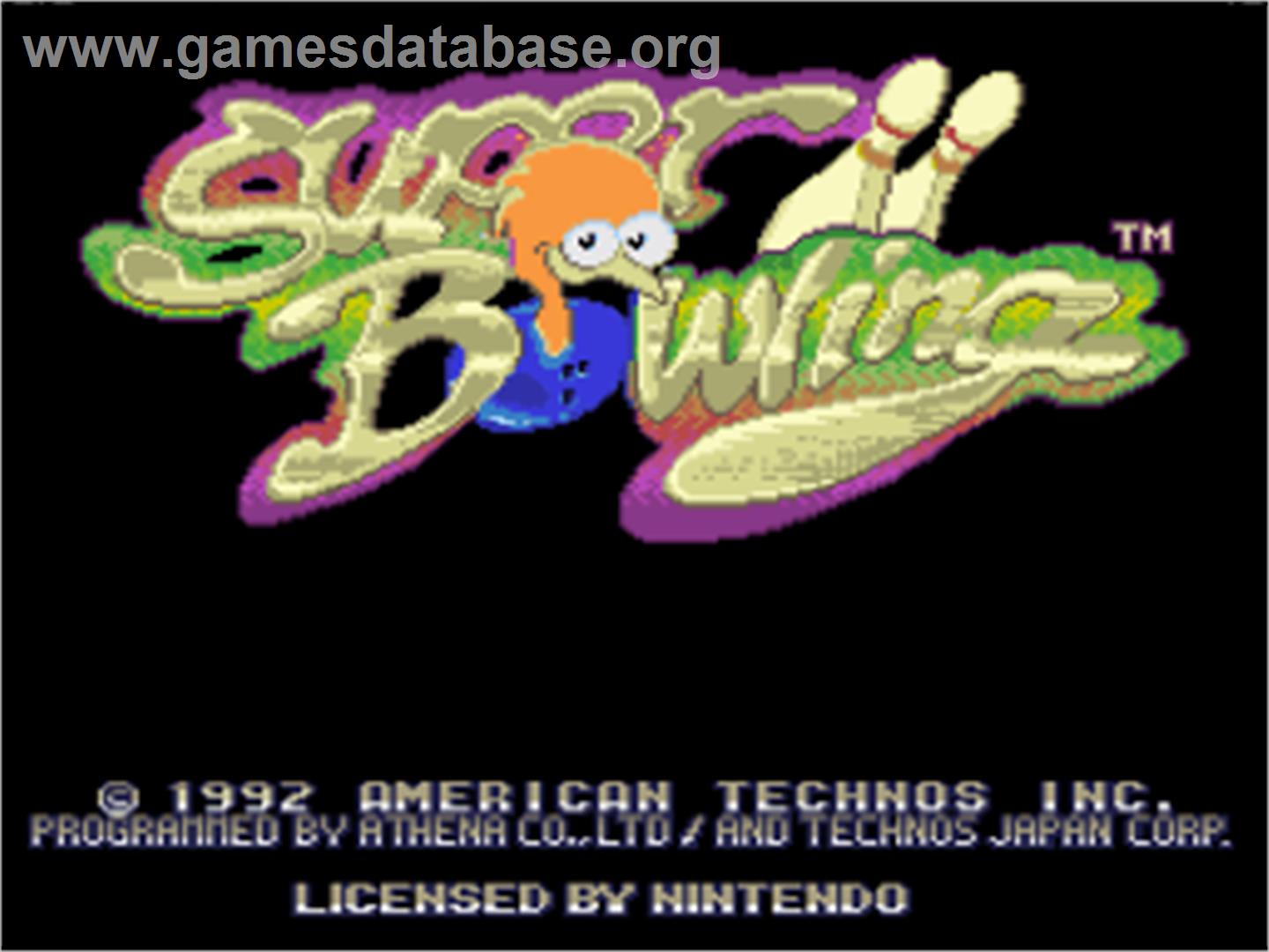 Super Bowling - Nintendo SNES - Artwork - Title Screen