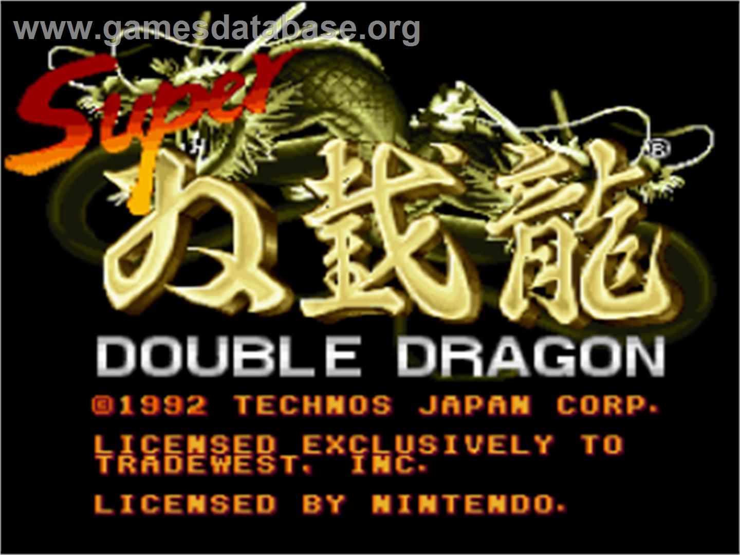 Super Double Dragon - Nintendo SNES - Artwork - Title Screen