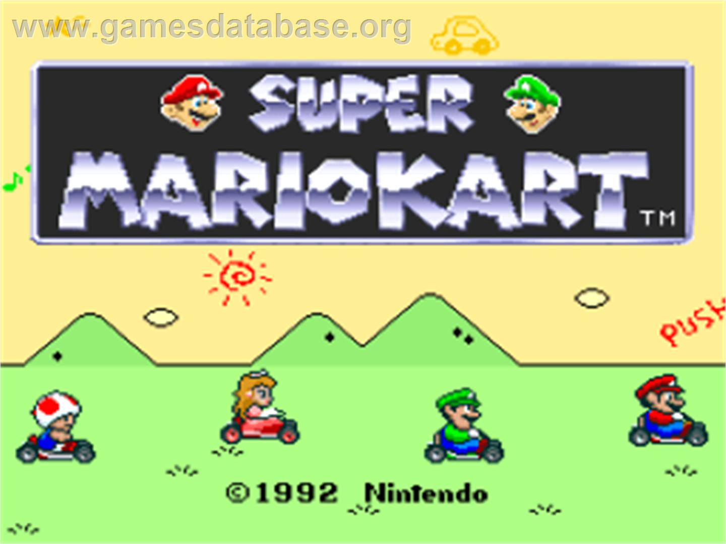 Super Mario Kart - Nintendo SNES - Artwork - Title Screen
