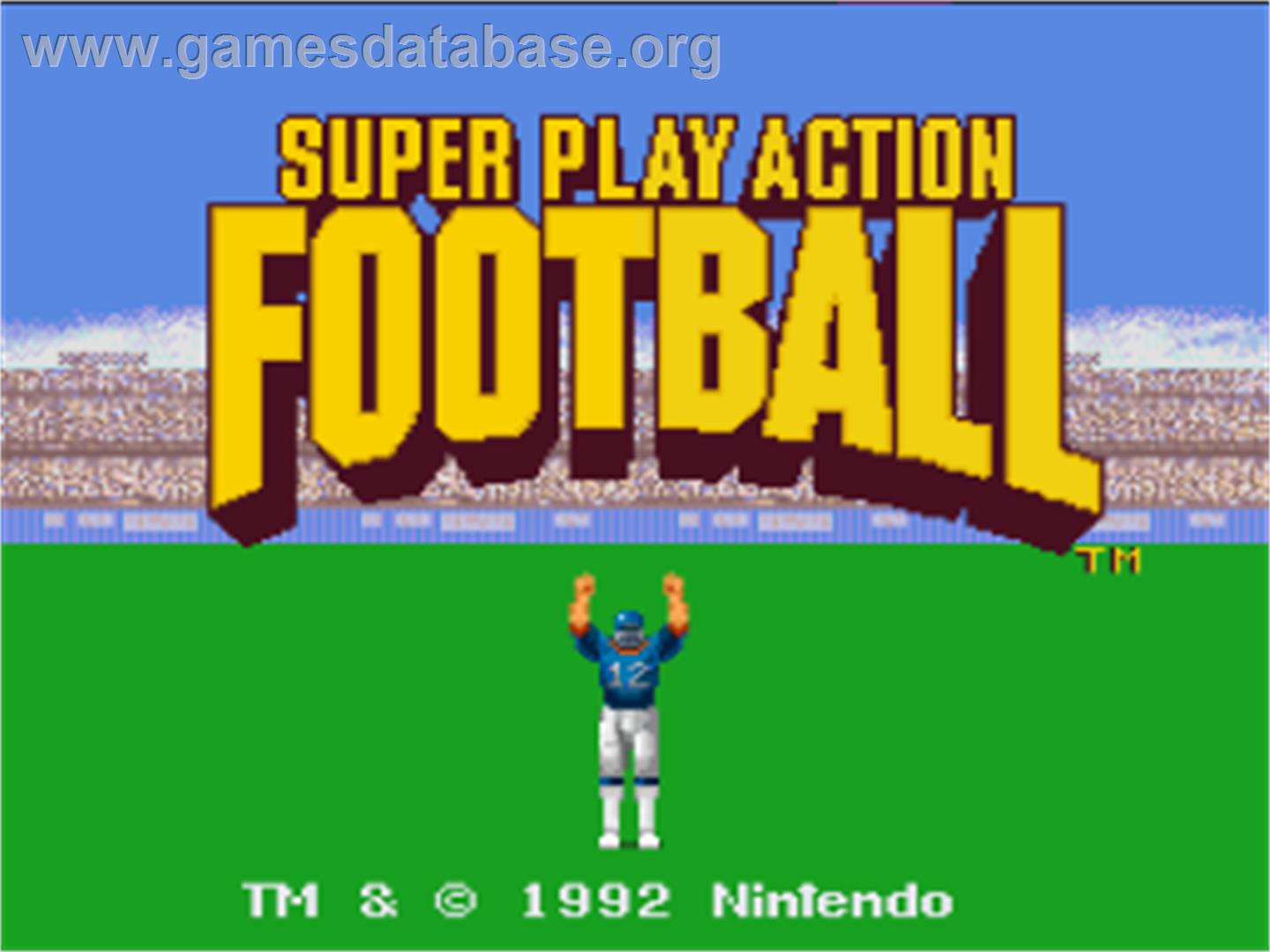 Super Play Action Football - Nintendo SNES - Artwork - Title Screen