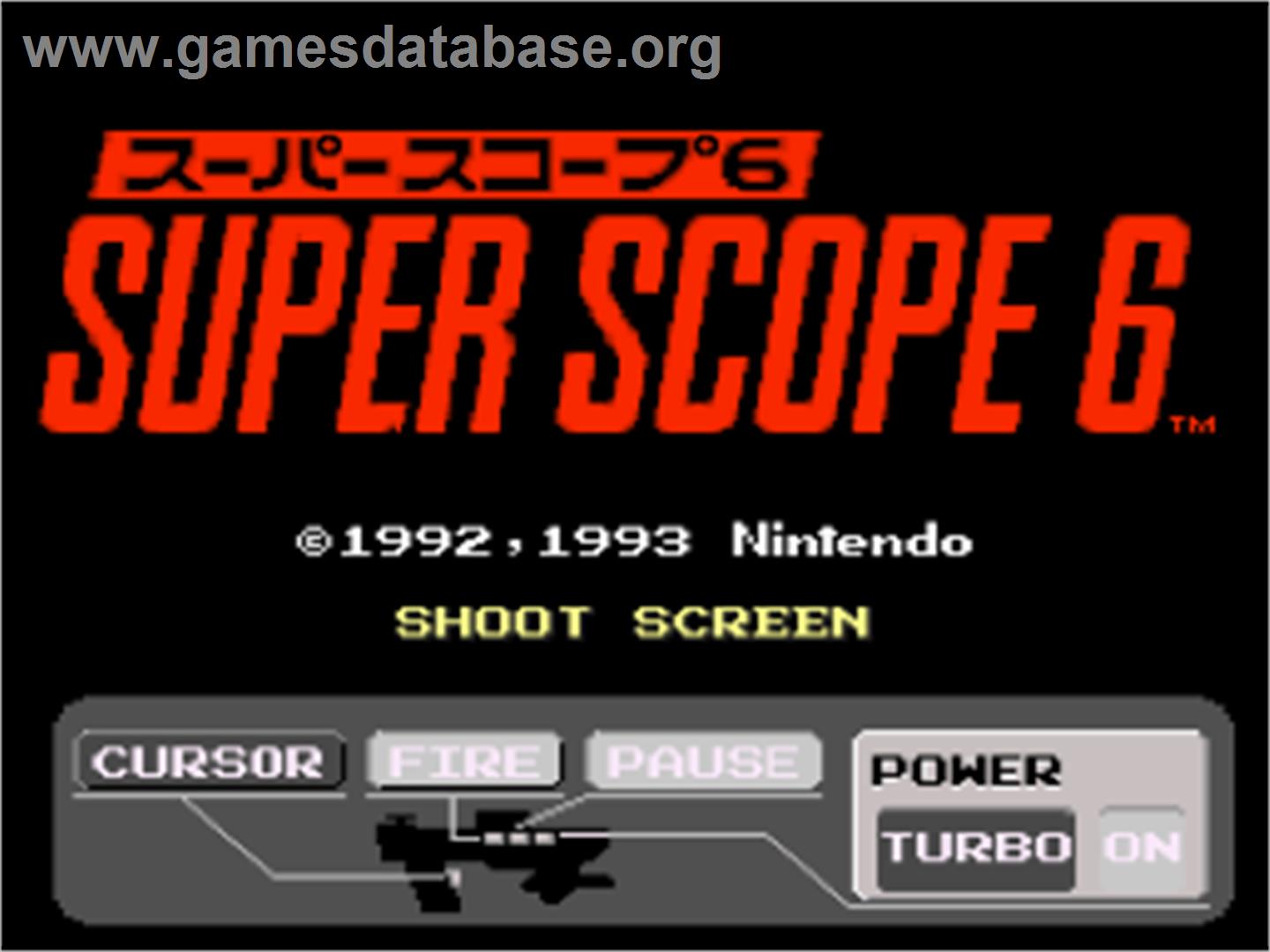 Super Scope 6 - Nintendo SNES - Artwork - Title Screen