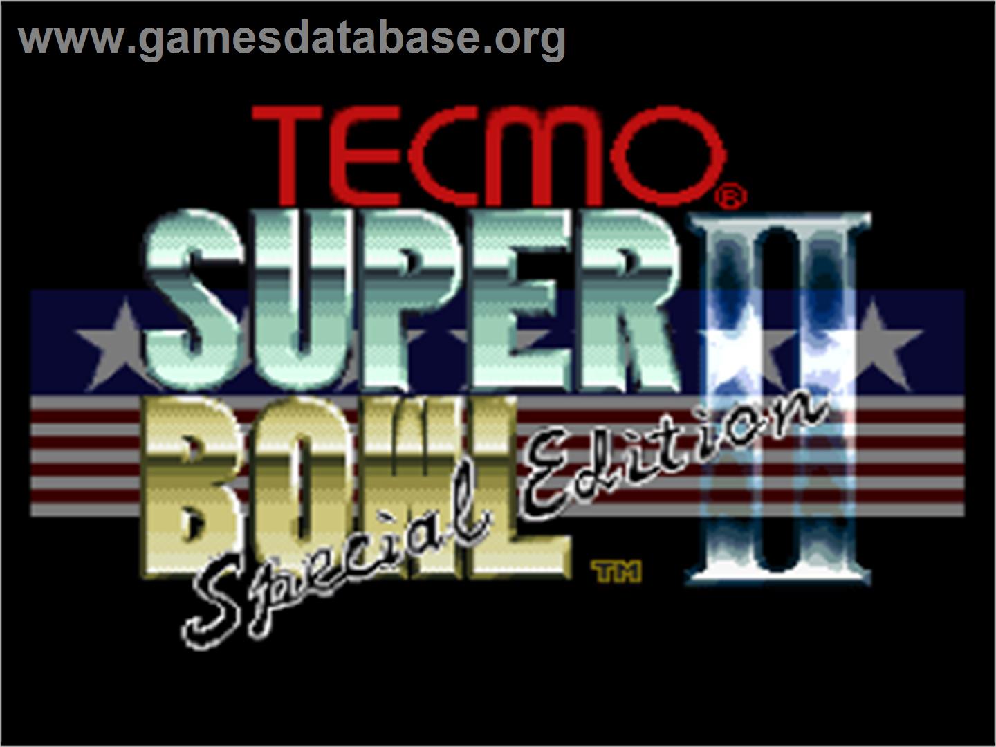 Tecmo Super Bowl II: Special Edition - Nintendo SNES - Artwork - Title Screen
