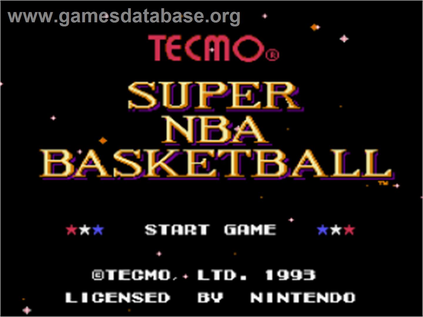 Tecmo Super NBA Basketball - Nintendo SNES - Artwork - Title Screen