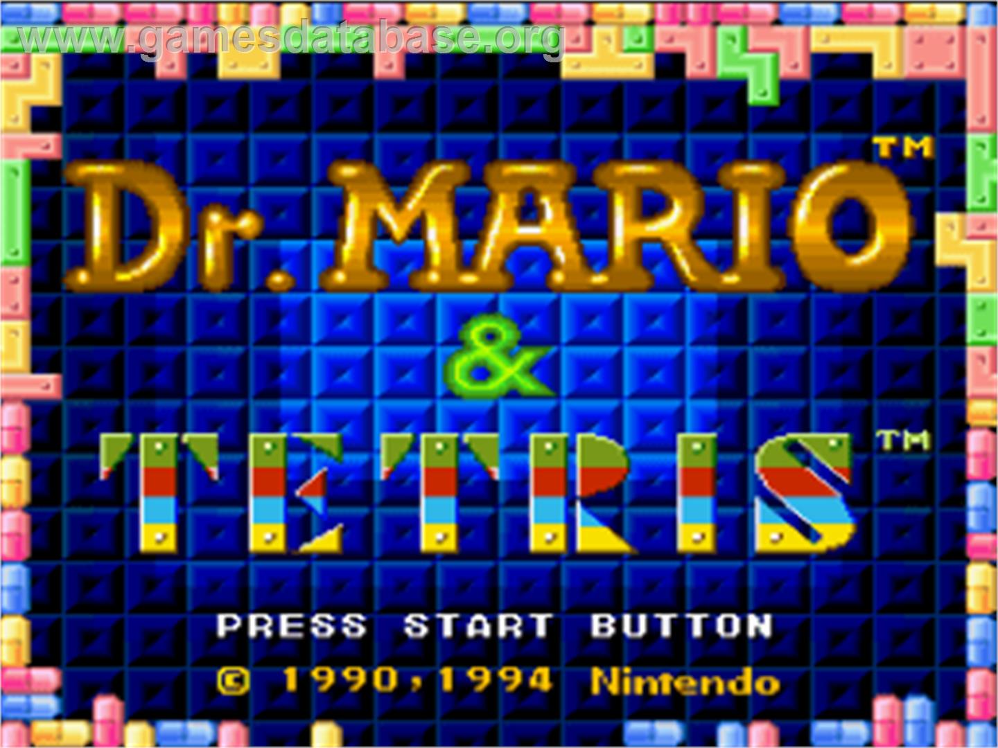 Tetris & Dr. Mario - Nintendo SNES - Artwork - Title Screen