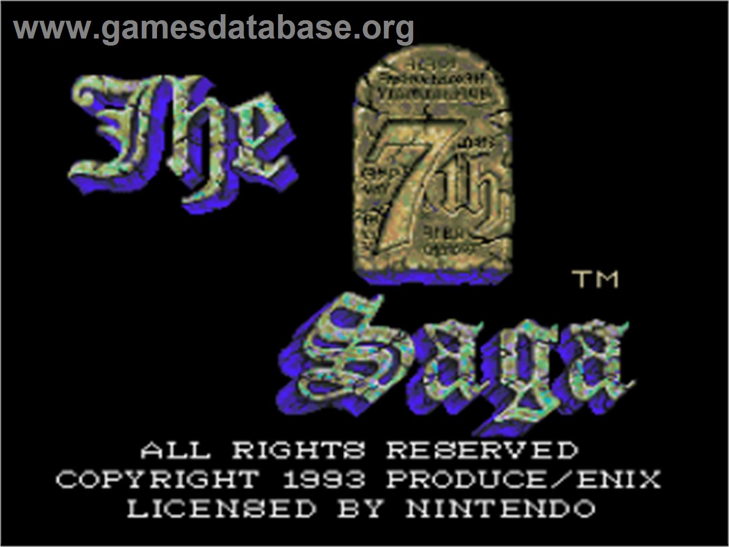 The 7th Saga - Nintendo SNES - Artwork - Title Screen
