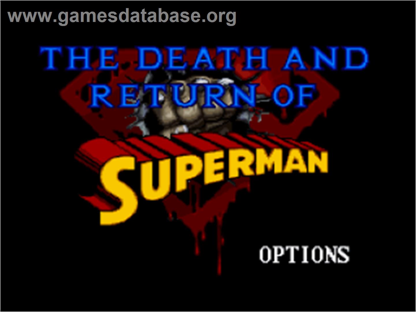 The Death and Return of Superman - Nintendo SNES - Artwork - Title Screen