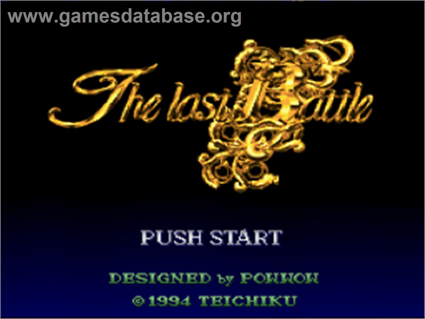 The Last Battle - Nintendo SNES - Artwork - Title Screen