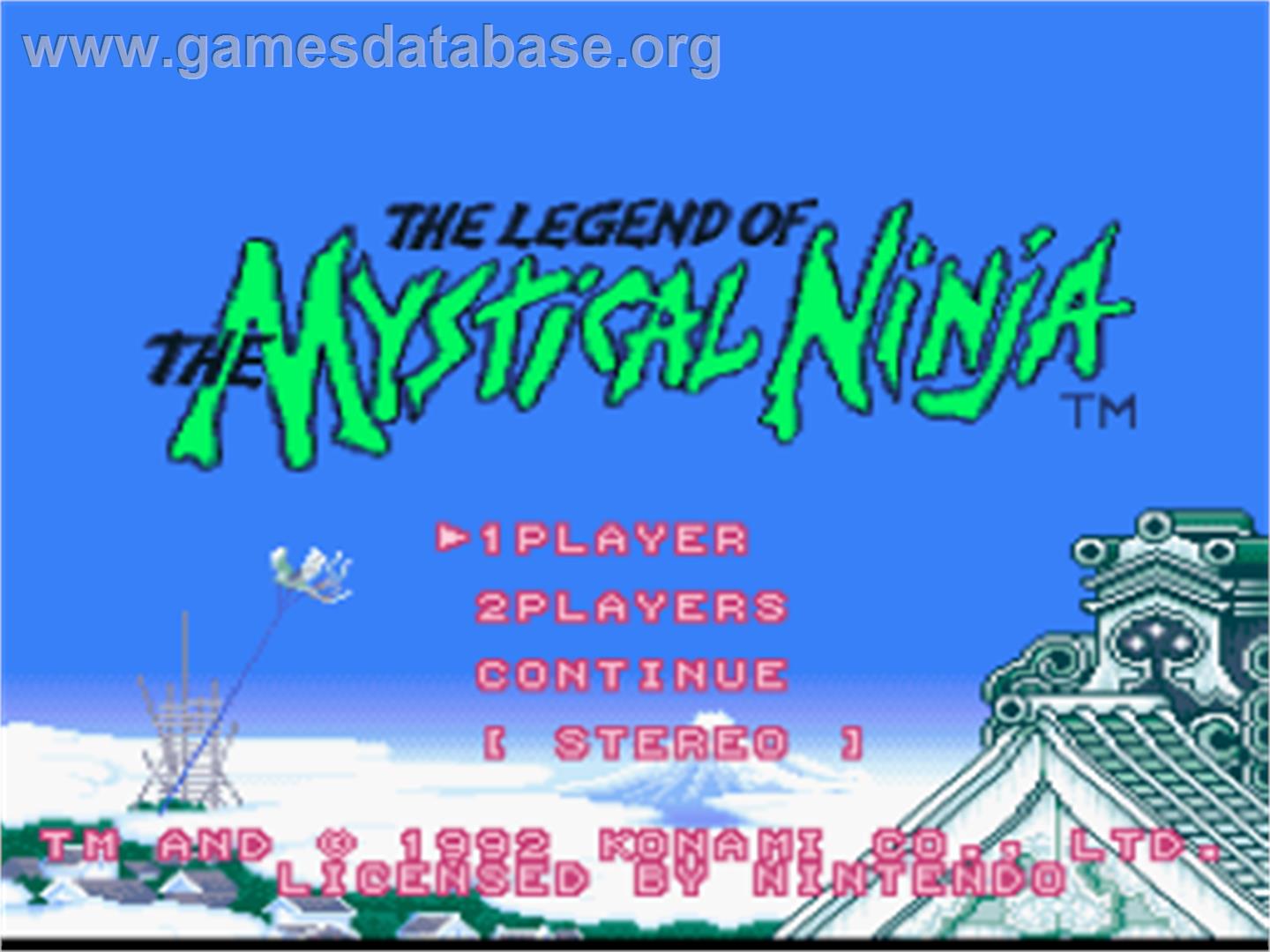 The Legend of the Mystical Ninja - Nintendo SNES - Artwork - Title Screen