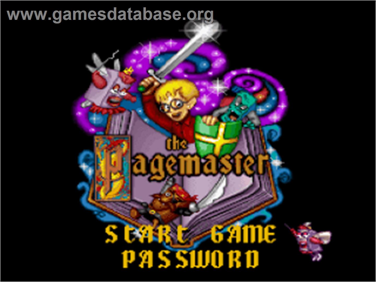 The Pagemaster - Nintendo SNES - Artwork - Title Screen